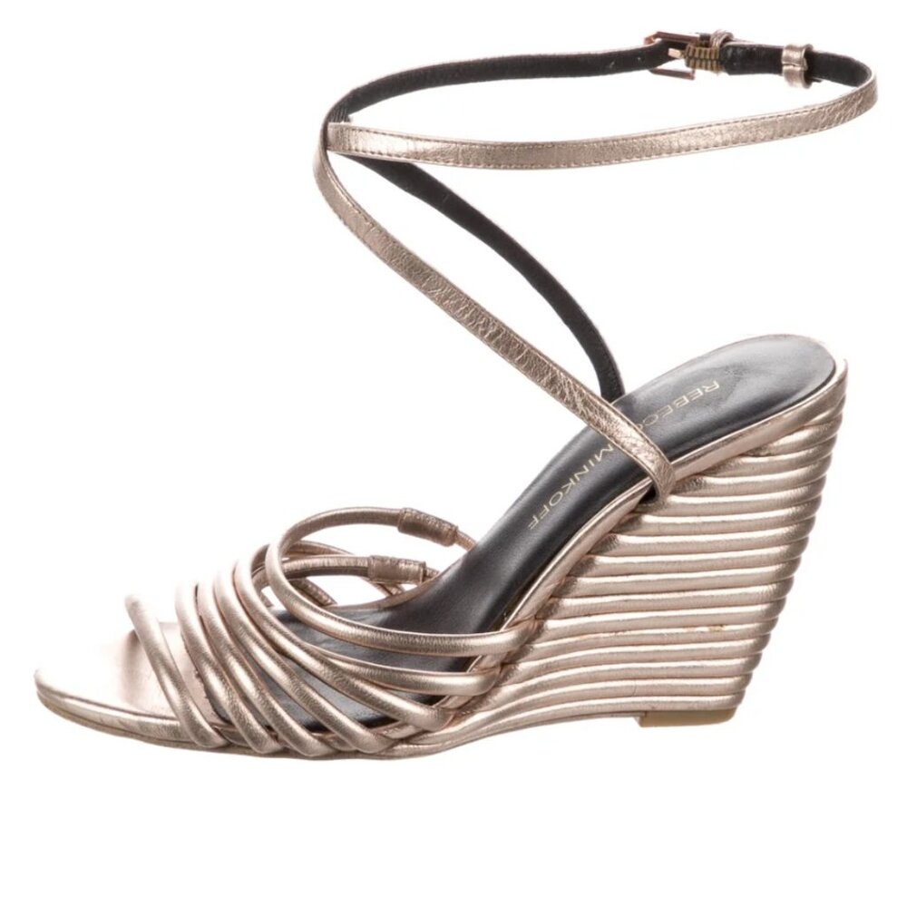Rebecca Minkoff wedges metallic bronze